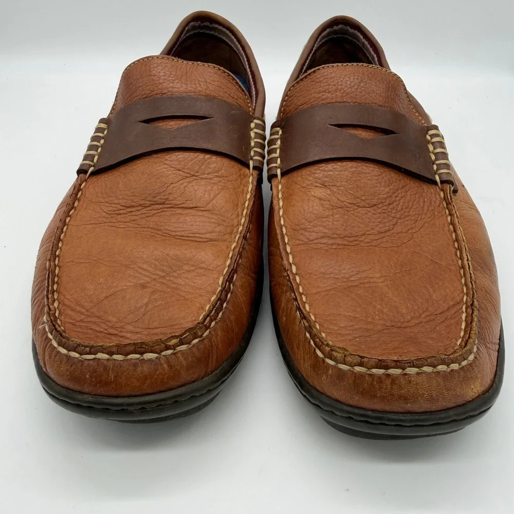 Johnston & Murphy Mens Brown Leather Penny Loafers 20-2690 Size 9M